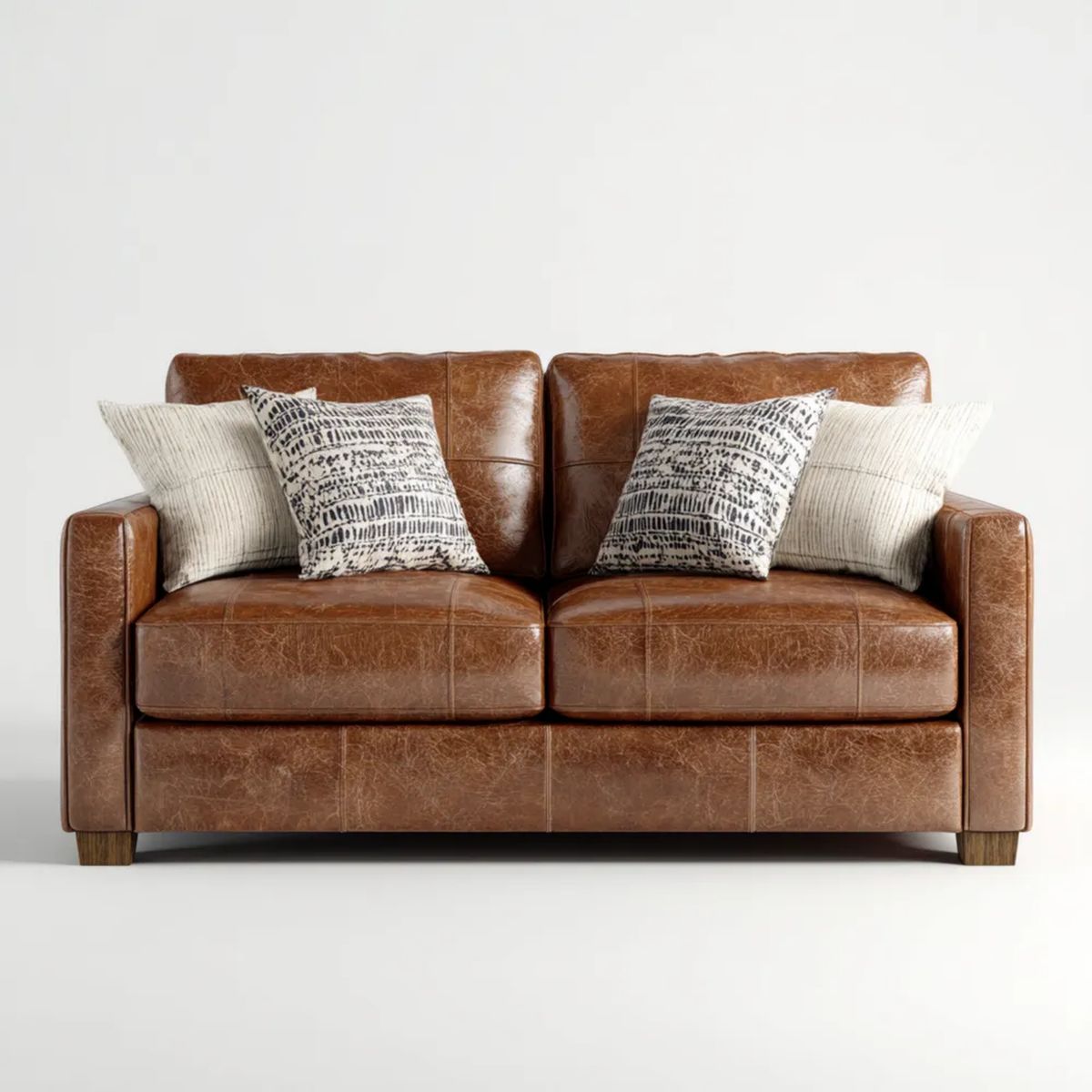 Dwuosobowa sofa ze skóry PU brązowa 160 x 90 x 88 cm