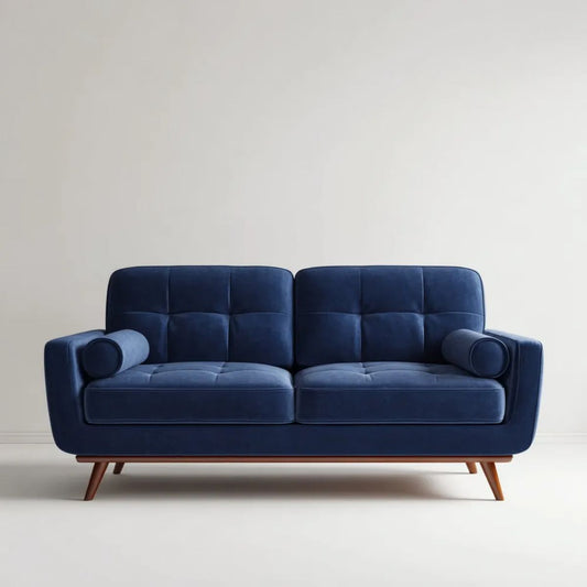 Dwuosobowa sofa aksamitna granatowa 180 x 85 x 82 cm
