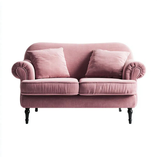 Dwuosobowa sofa aksamitna w kolorze pudrowego różu 152 x 85 x 88 cm