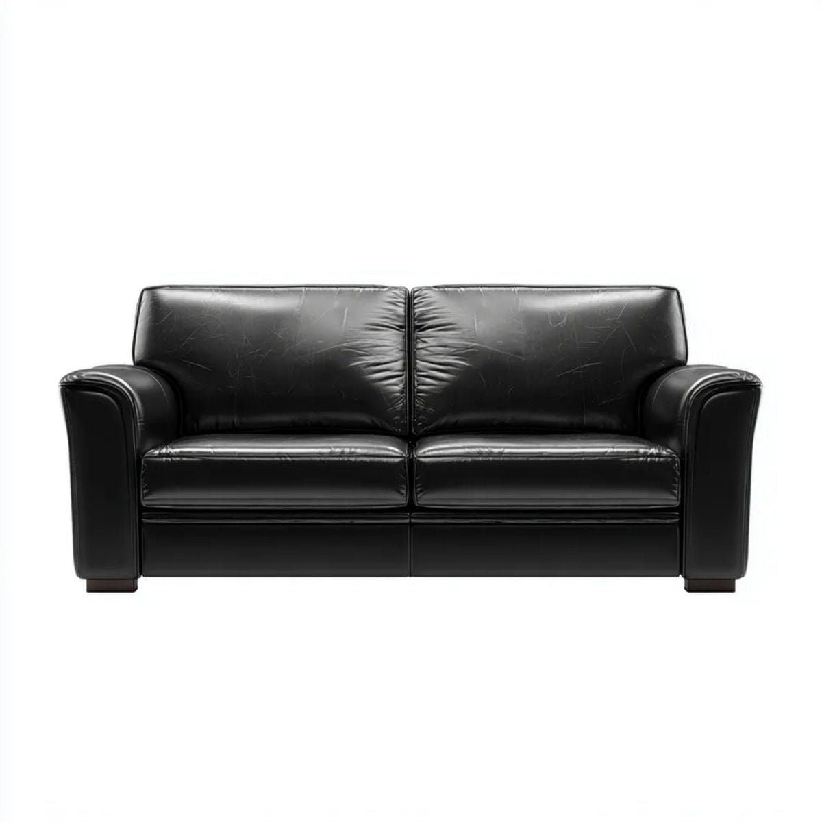 Czarna sofa dwuosobowa z tapicerką PU 165 x 90 x 88 cm