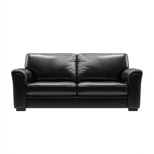 Czarna sofa dwuosobowa z tapicerką PU 165 x 90 x 88 cm