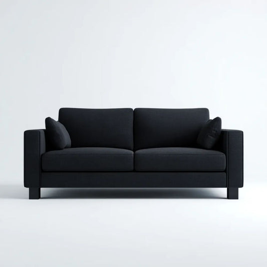 Dwuosobowa sofa czarna z tapicerką poliestrową, 180 x 85 x 82 cm