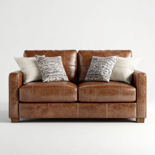 Dwuosobowa sofa ze skóry PU brązowa 160 x 90 x 88 cm